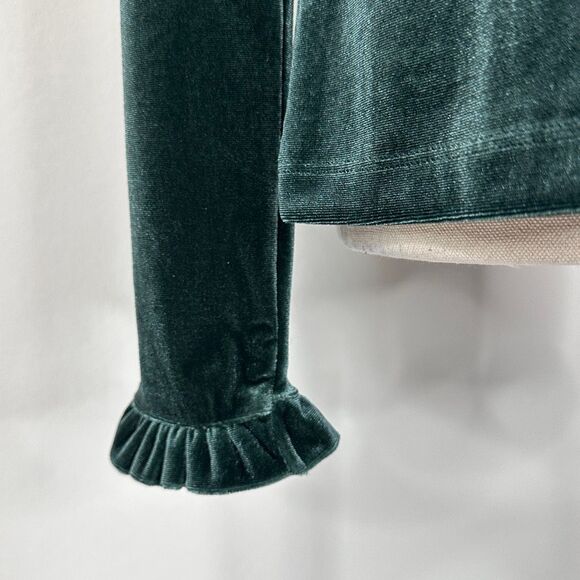 Boden Velvet Ruffle Mock Neck Top Green T1496 NWT 6 Holidays Whimsigoth Romantic - Picture 11 of 11